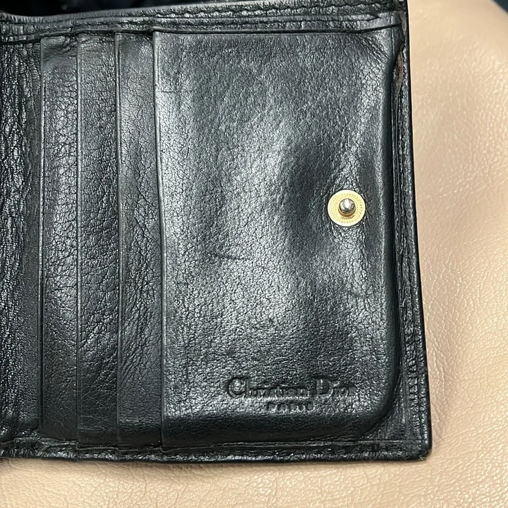 CHRISTIAN DIOR VINTAGE WALLET- black leather